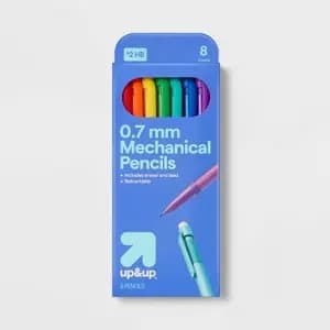 #2 Mechanical Pencil 0.7 mm 8ct - up&up™: School Supplies, Erasable, Retractable, Multicolor, Plastic, Kids, Lead, Stationery [Suggested Age 5 Years and Up, Features Erasable, Retr