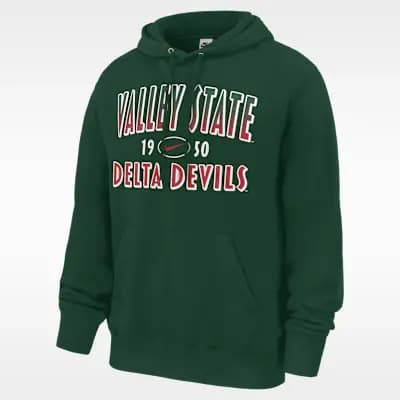 Nike College (Mississippi Valley State) Men's Club Fleece Pullover Hoodie Gorge Green [Gorge Green, Standard fit for a relaxed, easy feel., 80% cotton/20% polyester]