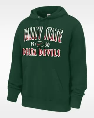 Nike College (Mississippi Valley State) Men's Club Fleece Pullover Hoodie Gorge Green [Gorge Green, Standard fit for a relaxed, easy feel., 80% cotton/20% polyester]