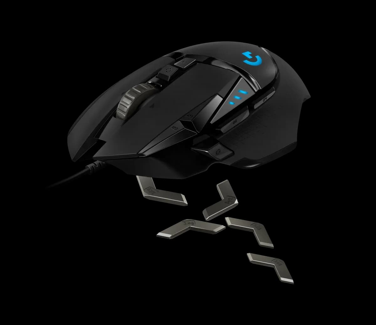Logitech G502 - Black [1.57 in (40 mm), 2.95 in (75 mm), 5.17 in (131.2 mm)]