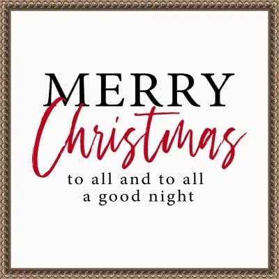 Amanti Art Merry Christmas to All Script2 by Amanti Art Portfolio Canvas Wall Art Print Framed 16-in. W x 16-in. H. [Light, Canvas, Polystyrene (Frame)]
