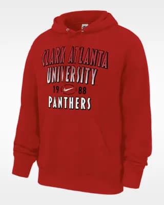 Nike College (Clark Atlanta) Men's Club Fleece Pullover Hoodie University Red [University Red, Standard fit for a relaxed, easy feel., 80% cotton/20% polyester]