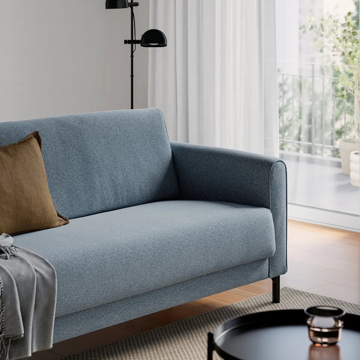 IKEA SALTMYRAN Sofa, Öreryd blue [Width 73 5/8 ", Depth 31 1/8 ", Seat height 16 7/8 "]