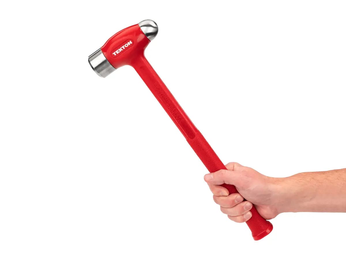 TEKTON 50 oz. Long Handle Ball Peen Dead Blow Hammer [A. Length (in.) 16.5, B. Width (in.) 4.9, C. Height (in.) 1.8]