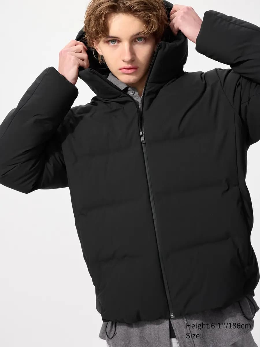Uniqlo Seamless Down Parka Black [Imported, Hand wash cold, Do not dry clean, Premium down insulation for lightweight warmth.]