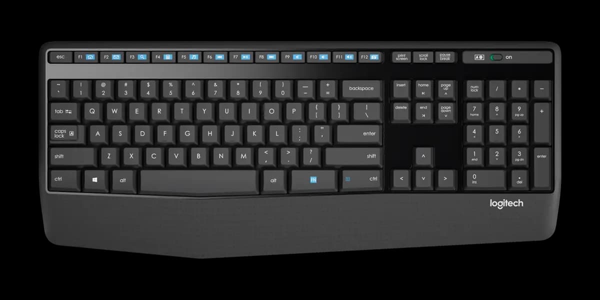 Logitech MK345 Comfort Wireless Keyboard and Mouse Combo - Black - English US (QWERTY) [7.35 in (186.7 mm), 17.61 in (447.2 mm), 0.84 in (21.4 mm)]
