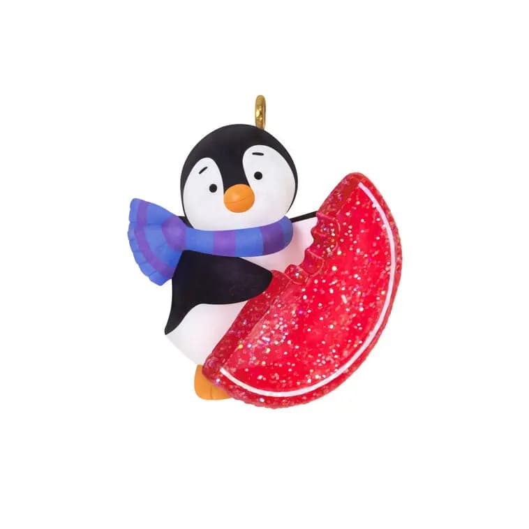 Mini Petite Penguins A Sweet Treat Ornament, 1" [MINIATURE 1 x 1 x 0.5, Plastic ornament with hanger attachm, One 2026 miniature Hallmark Keepsake, 11th in the Petite Penguins Keep