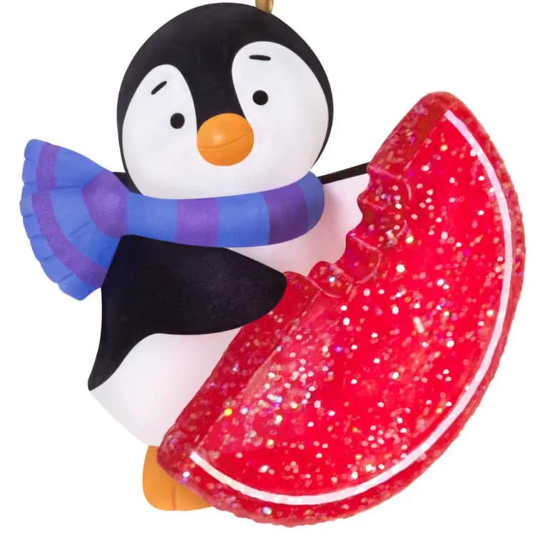 Mini Petite Penguins A Sweet Treat Ornament, 1" [MINIATURE 1 x 1 x 0.5, Plastic ornament with hanger attachm, One 2026 miniature Hallmark Keepsake, 11th in the Petite Penguins Keep