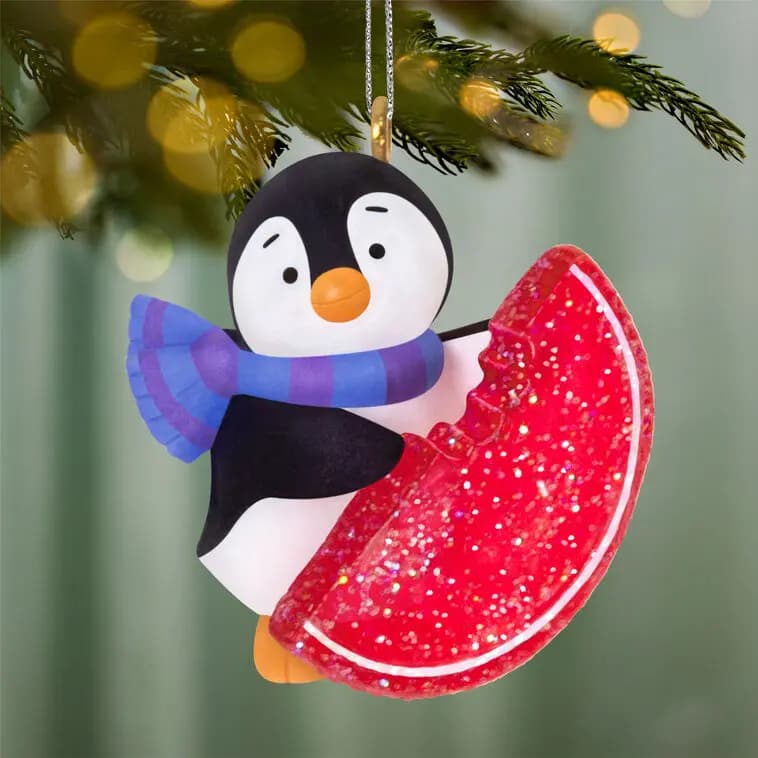 Mini Petite Penguins A Sweet Treat Ornament, 1" [MINIATURE 1 x 1 x 0.5, Plastic ornament with hanger attachm, One 2026 miniature Hallmark Keepsake, 11th in the Petite Penguins Keep