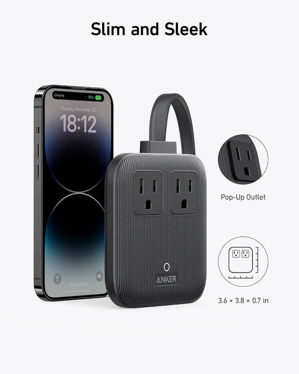 Anker Nano Charging Station (6-in-1, 67W) [125V～ 60Hz 15A (1875W), USB-A 1 / A 2: 5V⎓2.4A, USB-C 1 / C 2 + USB-A 1 / A 2: 45W Max + 12W Max]
