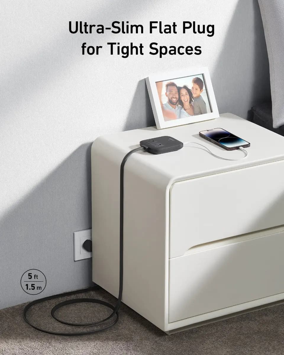 Anker Nano Charging Station (6-in-1, 67W) [125V～ 60Hz 15A (1875W), USB-A 1 / A 2: 5V⎓2.4A, USB-C 1 / C 2 + USB-A 1 / A 2: 45W Max + 12W Max]