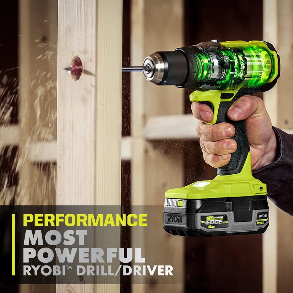 RYOBI 18V ONE+ HP Brushless 1/2" Drill/Driver [Clutch 24-Position, Chuck 1/2", Torque Up to 850 in-lbs.]