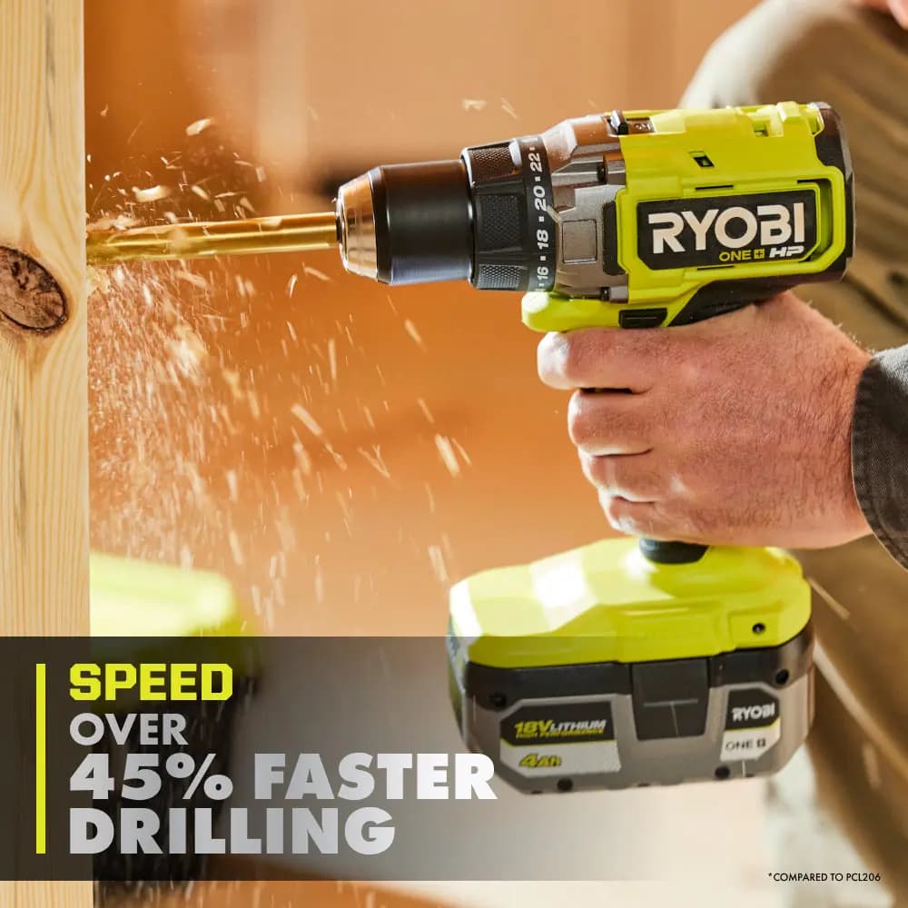 RYOBI 18V ONE+ HP Brushless 1/2" Drill/Driver [Clutch 24-Position, Chuck 1/2", Torque Up to 850 in-lbs.]
