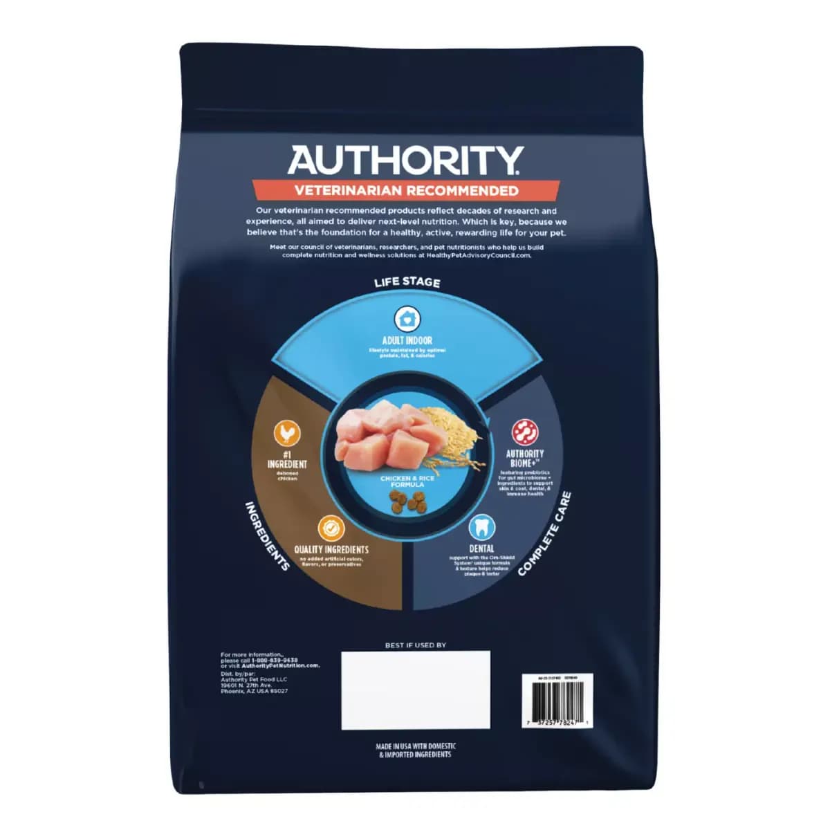 Authority® Everyday Health Indoor Cat Dry Food - Chicken & Rice, With-Grain [Brand Authority®, Life Stage Adult (Ages 1+), Health Consideration Everyday Health, Digestive Health, F