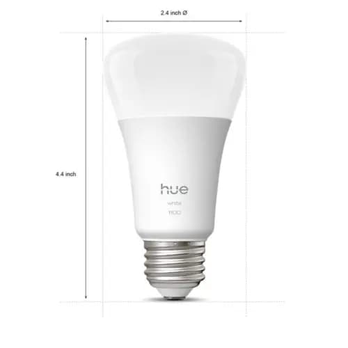 Philips Hue White 75W A19- E26 smart bulb [Standby power consumption 0.2 W, Color temperature 2700 K, Power 10.5 W]