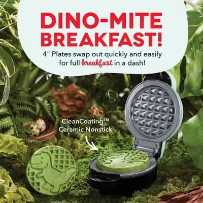 Dash MultiMaker Ceramic Nonstick Mini Waffle Maker System with 6 Removeable Holiday Plates [350 Watts, Plastic, 2.87 Pounds]