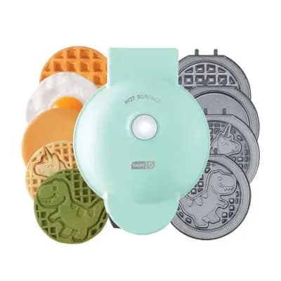 Dash MultiMaker Ceramic Nonstick Mini Waffle Maker System with 6 Removeable Holiday Plates [350 Watts, Plastic, 2.87 Pounds]