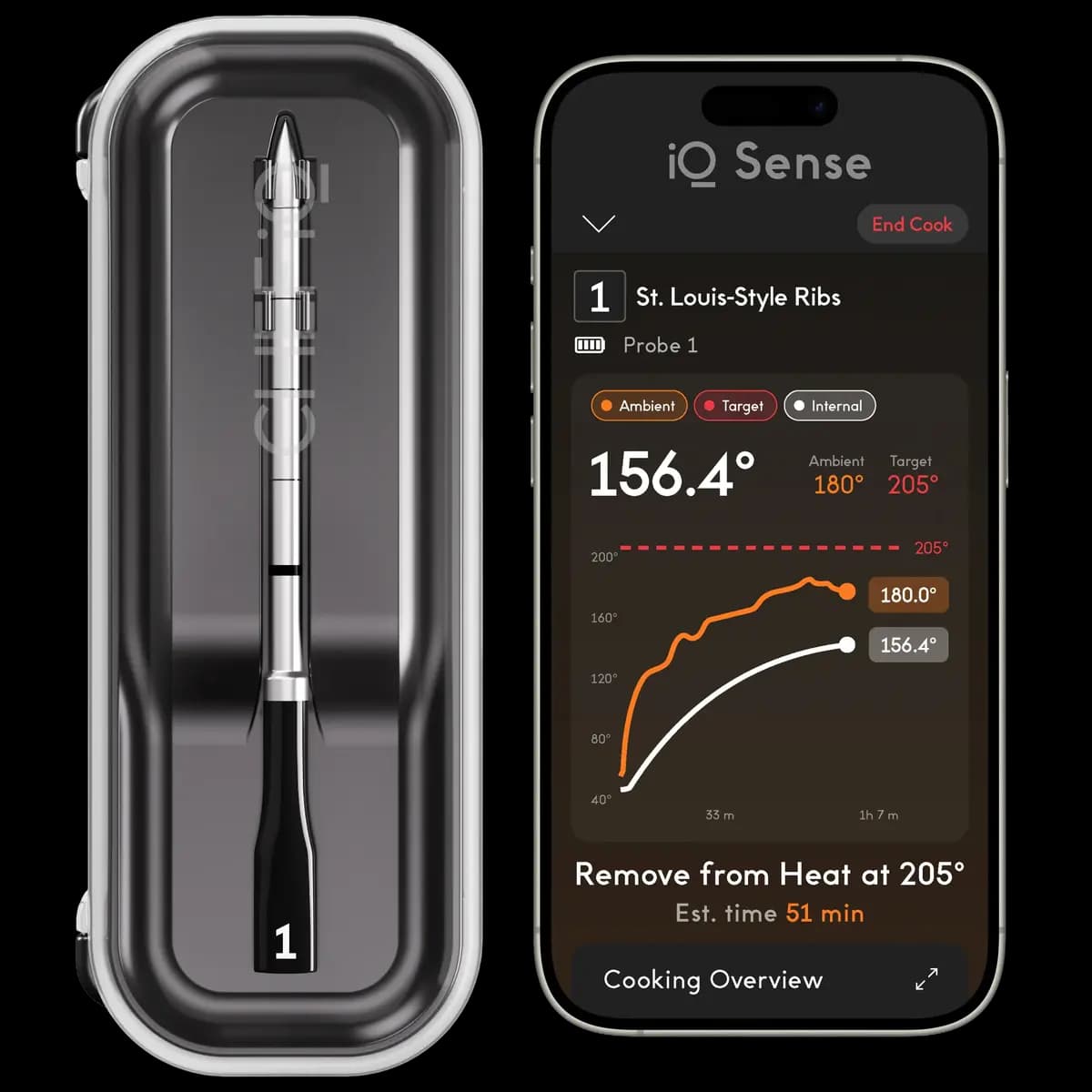 Chef iQ iQ Sense 1 Probe Dark Smoke [0.19 in. x 4.75 in., 1 Probe, Dark Smoke]