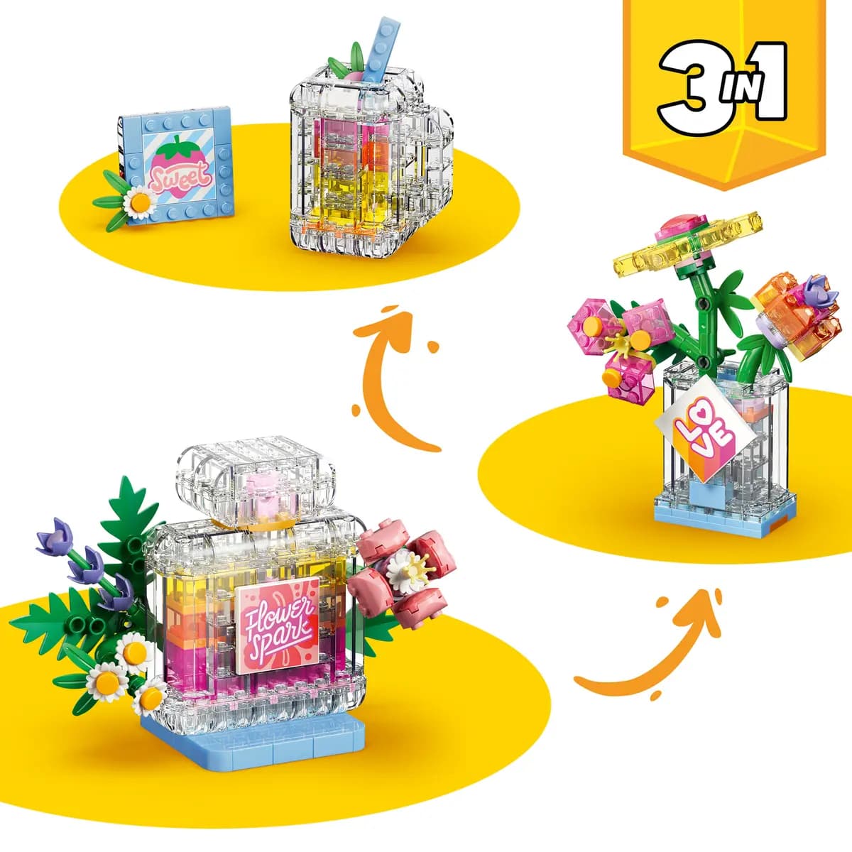 LEGO Floral Decor Perfume Bottle 31383 [286 pieces, ages 8+, Creator 3-in-1]