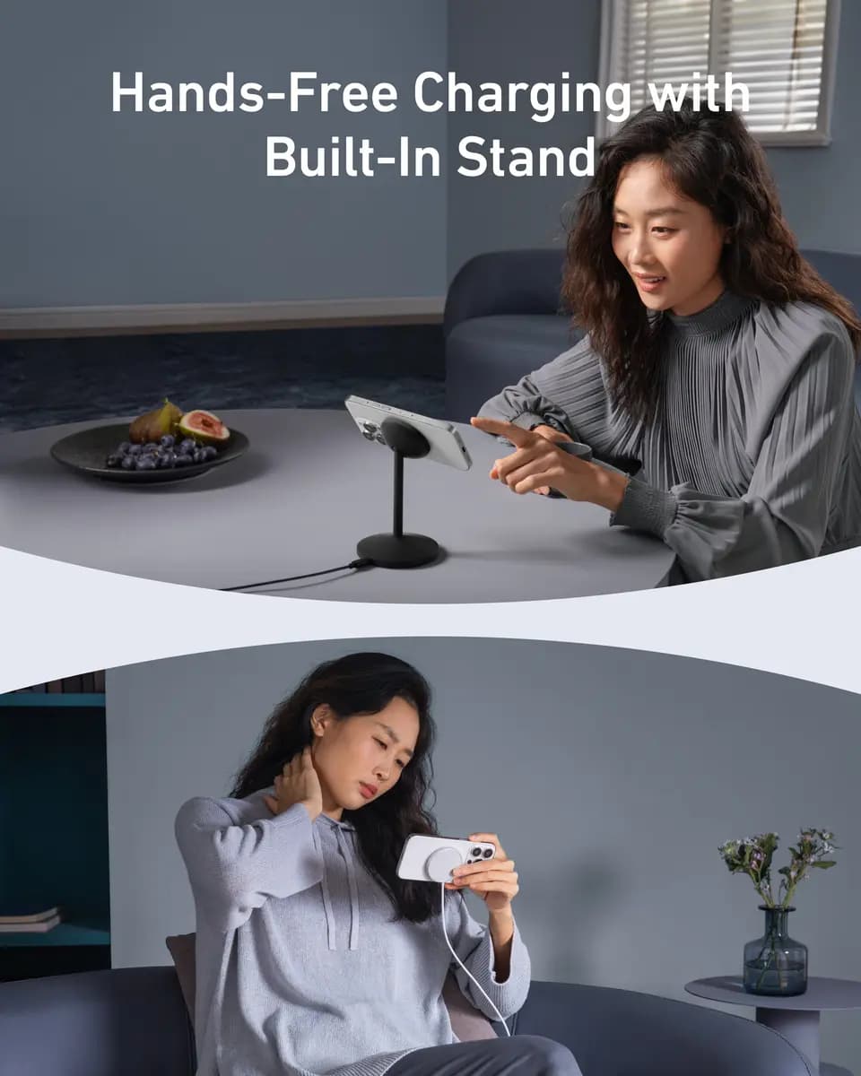 Anker MagGo Wireless Charger (Stand) [25W Max, 9V⎓2.5A, Phone: 15W Max]