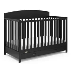Graco Benton 5-in-1 Convertible Crib with Drawer - Black [Dimensions (Overall) 41.69 inches (H) x 54.72 inches (W) x 29, Weight 44 pounds, Holds up to 50 pounds, Material Wood (Fra