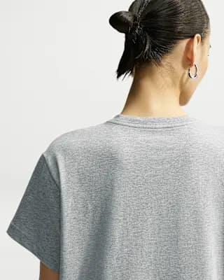 Nike Sportswear Classic Women's Oversized T-Shirt Dark Grey Heather [Dark Grey Heather, Ribbed collar, 100% cotton]