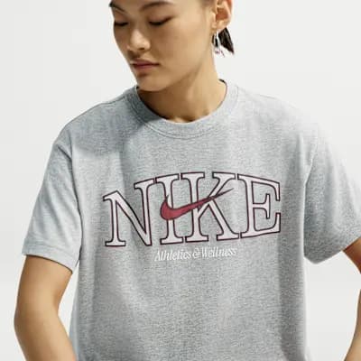 Nike Sportswear Classic Women's Oversized T-Shirt Dark Grey Heather [Dark Grey Heather, Ribbed collar, 100% cotton]
