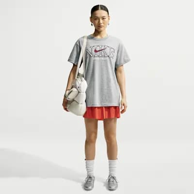 Nike Sportswear Classic Women's Oversized T-Shirt Dark Grey Heather [Dark Grey Heather, Ribbed collar, 100% cotton]