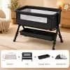 Kmaier Baby Bassinet 3 in 1 Baby Bassinet Bedside Sleeper, Easy Assemble And Folding Portable Baby Cradle,Dark Grey [Dimensions (Overall) 28 inches (H) x 22 inches (W) x 34.5 inc, 