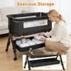 Kmaier Baby Bassinet 3 in 1 Baby Bassinet Bedside Sleeper, Easy Assemble And Folding Portable Baby Cradle,Dark Grey [Dimensions (Overall) 28 inches (H) x 22 inches (W) x 34.5 inc, 