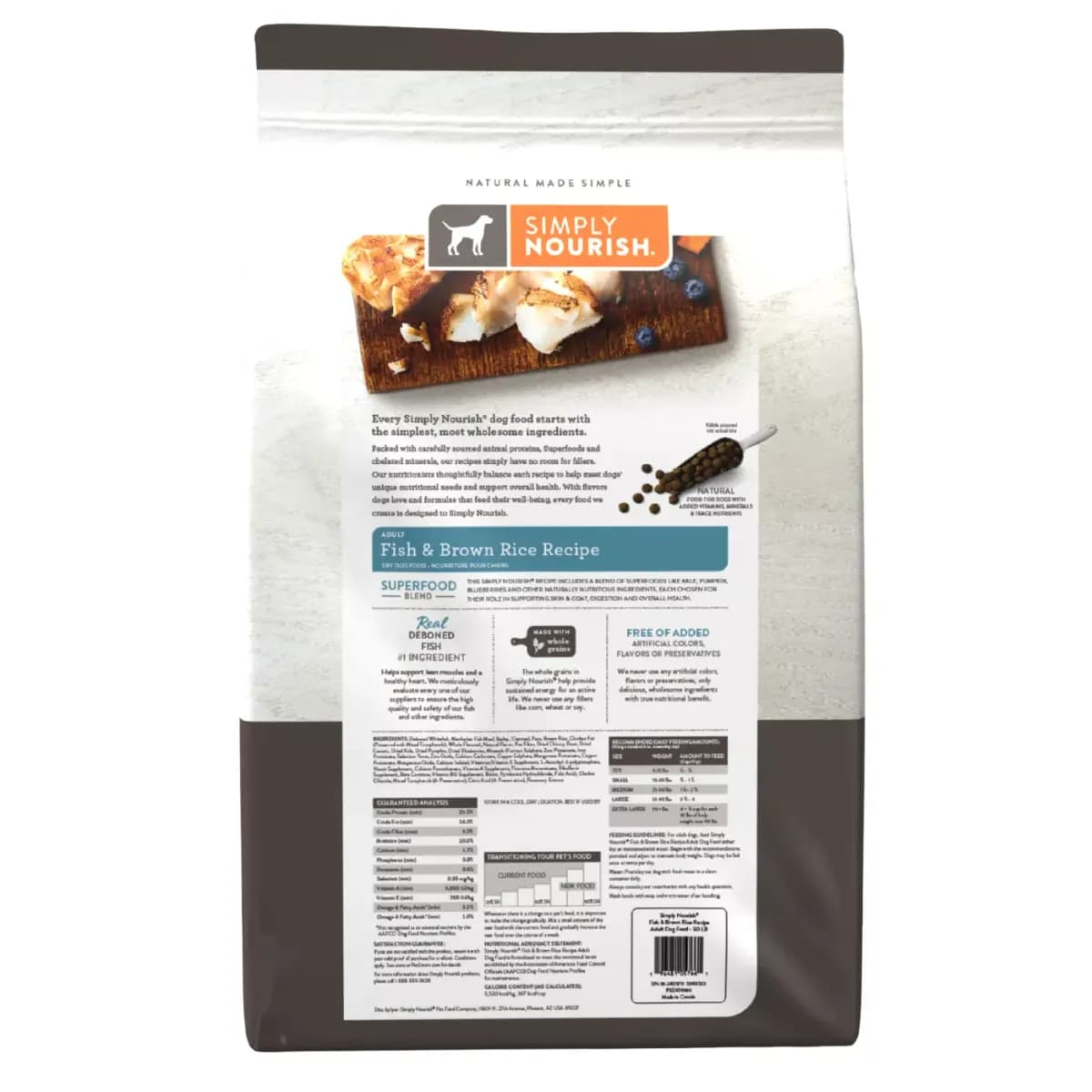 Simply Nourish Adult Dog Food - Fish & Brown Rice [Brand Simply Nourish, Food Type Dry, Life Stage Adult, Flavor Fish & Brown Rice]