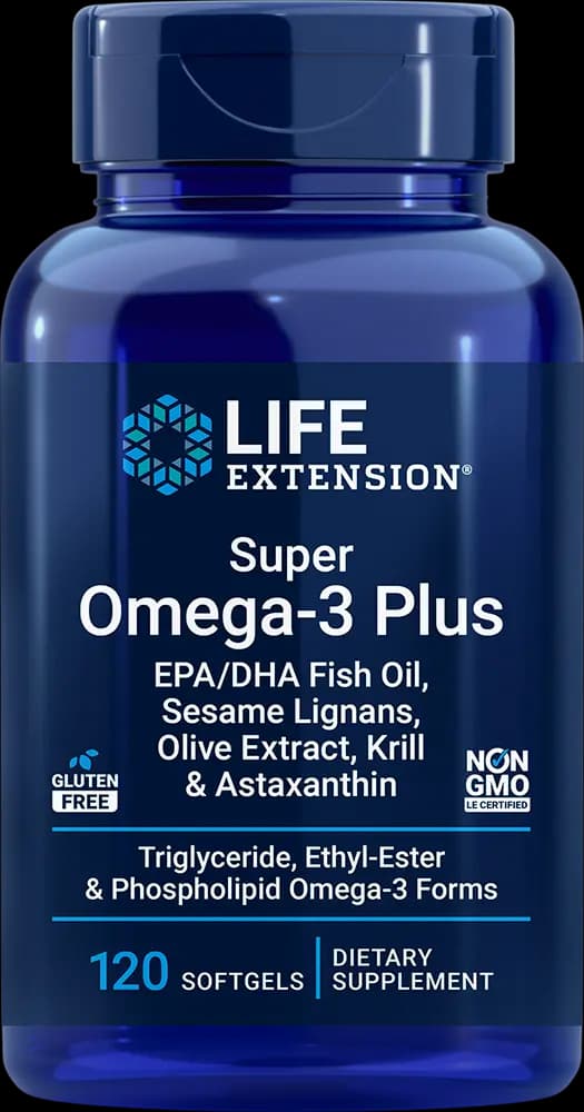 Life Extension Super Omega-3 Plus EPA/DHA Fish Oil, Sesame Lignans, Olive Extract, Krill & Astaxanthin [2 softgels, 60, 25]