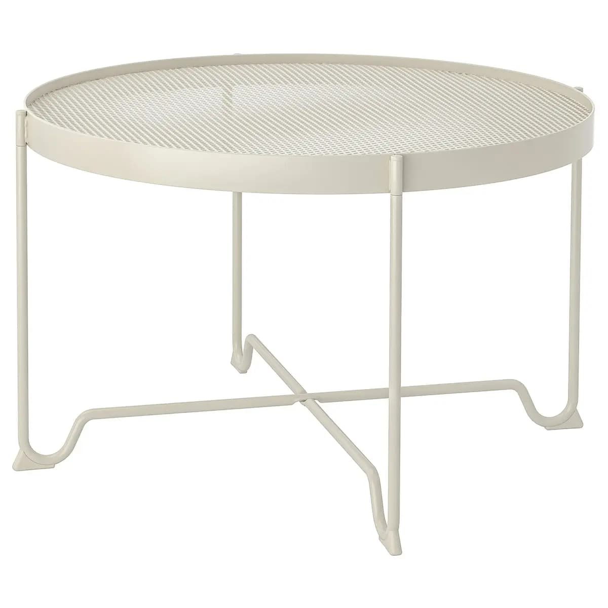 IKEA KROKHOLMEN Coffee table, outdoor, beige [Height 17 3/8 ", Diameter 28 3/4 "]