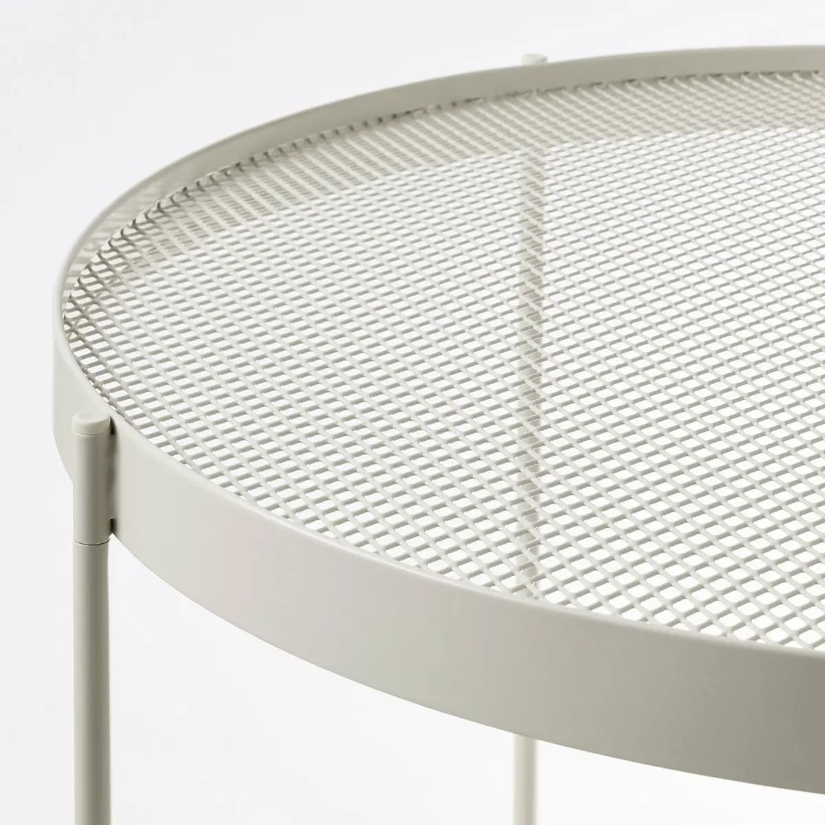 IKEA KROKHOLMEN Coffee table, outdoor, beige [Height 17 3/8 ", Diameter 28 3/4 "]
