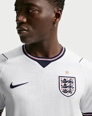 England National Team 2026 Stadium Home Men's Nike Dri-FIT Soccer Jersey White/Speed Red/Obsidian/Obsidian [100% polyester, Machine wash, XS-3XL]