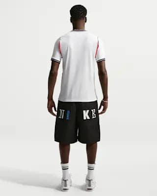 England National Team 2026 Stadium Home Men's Nike Dri-FIT Soccer Jersey White/Speed Red/Obsidian/Obsidian [100% polyester, Machine wash, XS-3XL]