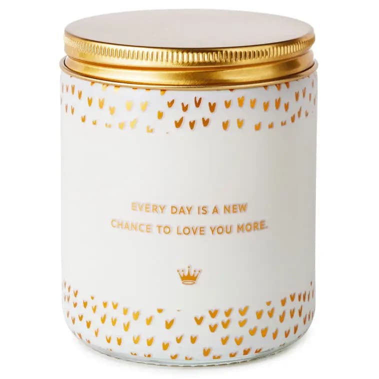 Love You More Scented Single-Wick Jar Candle, 7 oz. [On front: Love you more; On back: Ev, 7 oz.; 2.62'' W x 3.62'' H x 2.62'', 1, Candle]