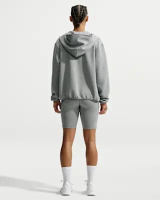Nike Studio Fleece Sport Women's Dri-FIT Full-Zip Hoodie Smoke Grey/Heather/White [78% polyester/16% rayon/6% spandex, Machine wash, XXS (00)-XXL (20–22)]