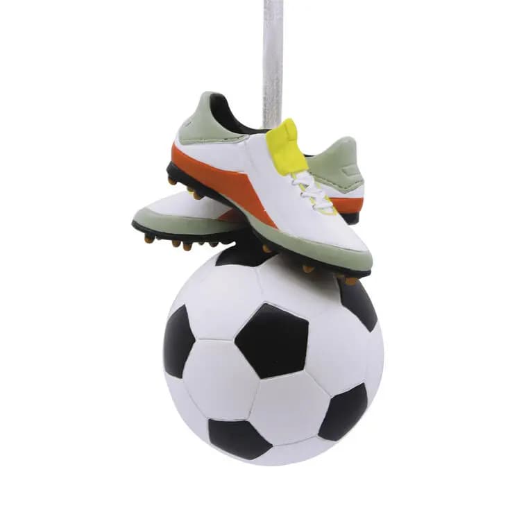 Soccer Ball and Cleats Hallmark Ornament [2 x 3 x 2, Resin ornament with hanger attachmen, One Hallmark Christmas ornament., 1HGO3061]