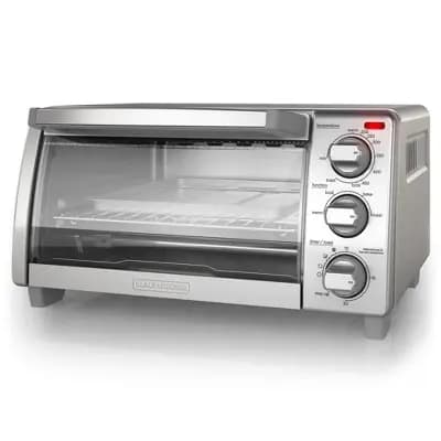 BLACK+DECKER 4-Slice Toaster Oven, TO1745SSG, Even Toast, 4 Cooking Functions Bake, Broil, Toast and Keep Warm, Removable Crumb Tray, Timer [4 ounces, Stainless Steel, 1150 watts]