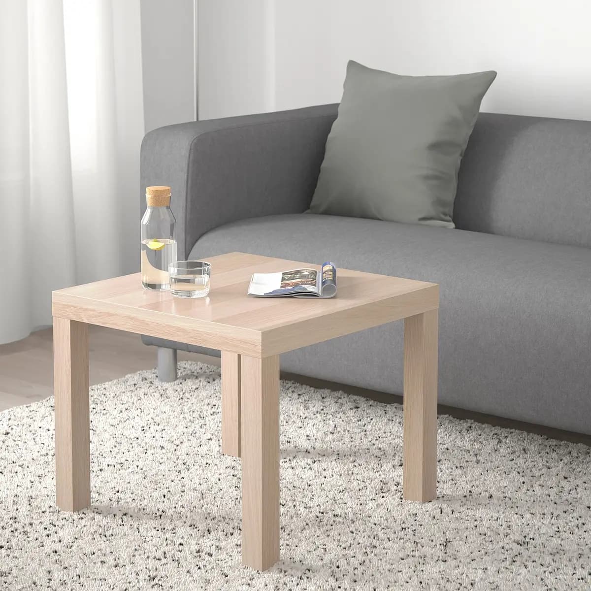 IKEA LACK Side table, white stained oak effect [Width 21 5/8 ", Height 17 3/4 ", Length 21 5/8 "]