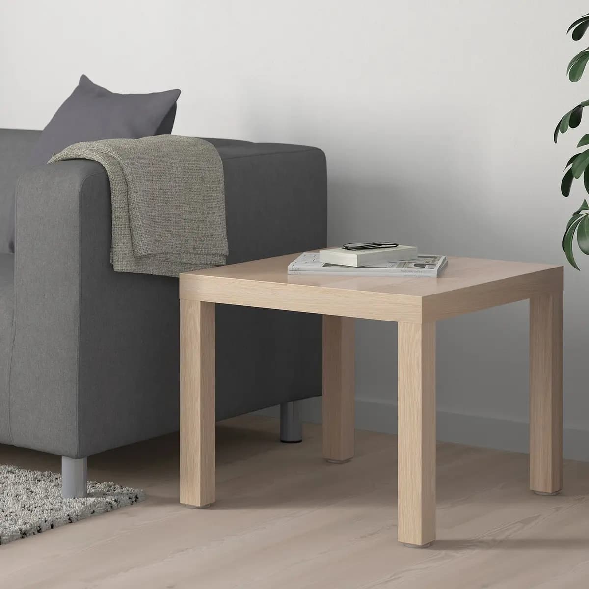 IKEA LACK Side table, white stained oak effect [Width 21 5/8 ", Height 17 3/4 ", Length 21 5/8 "]