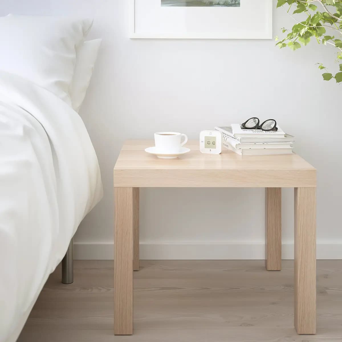 IKEA LACK Side table, white stained oak effect [Width 21 5/8 ", Height 17 3/4 ", Length 21 5/8 "]