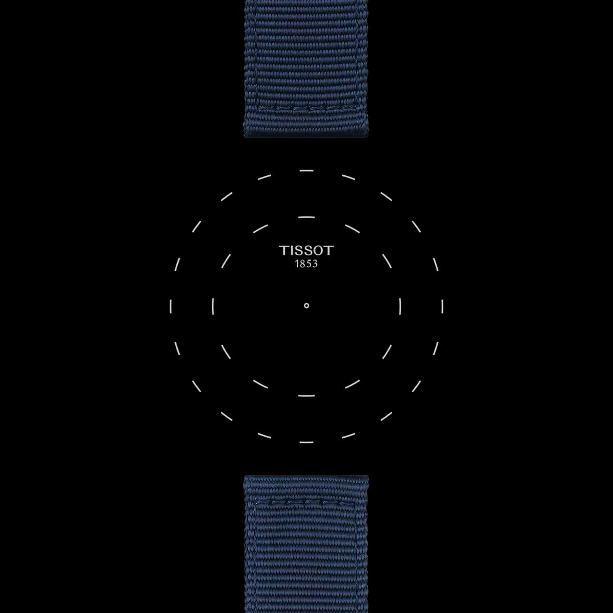 Tissot Official Blue Fabric Strap Lugs 22 mm [Leather, Blue, 22.00]