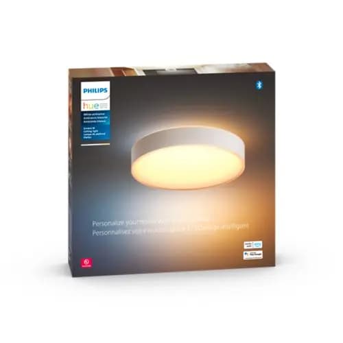 Philips Hue Enrave Medium Ceiling Light White - White Ambiance [Color temperature 2200-6500 K, Overall length 15 inch, Overall height 3-7/16 inch]