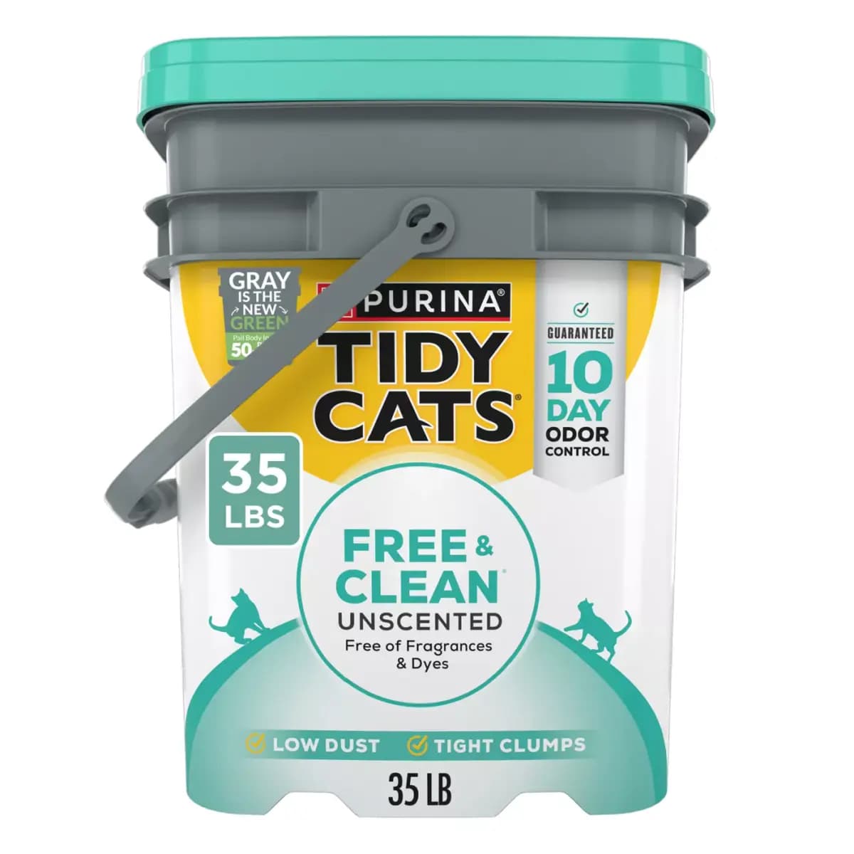 Purina® Tidy Cats® Free & Clean Natural Clumping Multi-Cat Clay Cat Litter - Unscented, Low Dust [Features Unscented cat litter provides long–lasti, Features Odor Control, Brand Pu