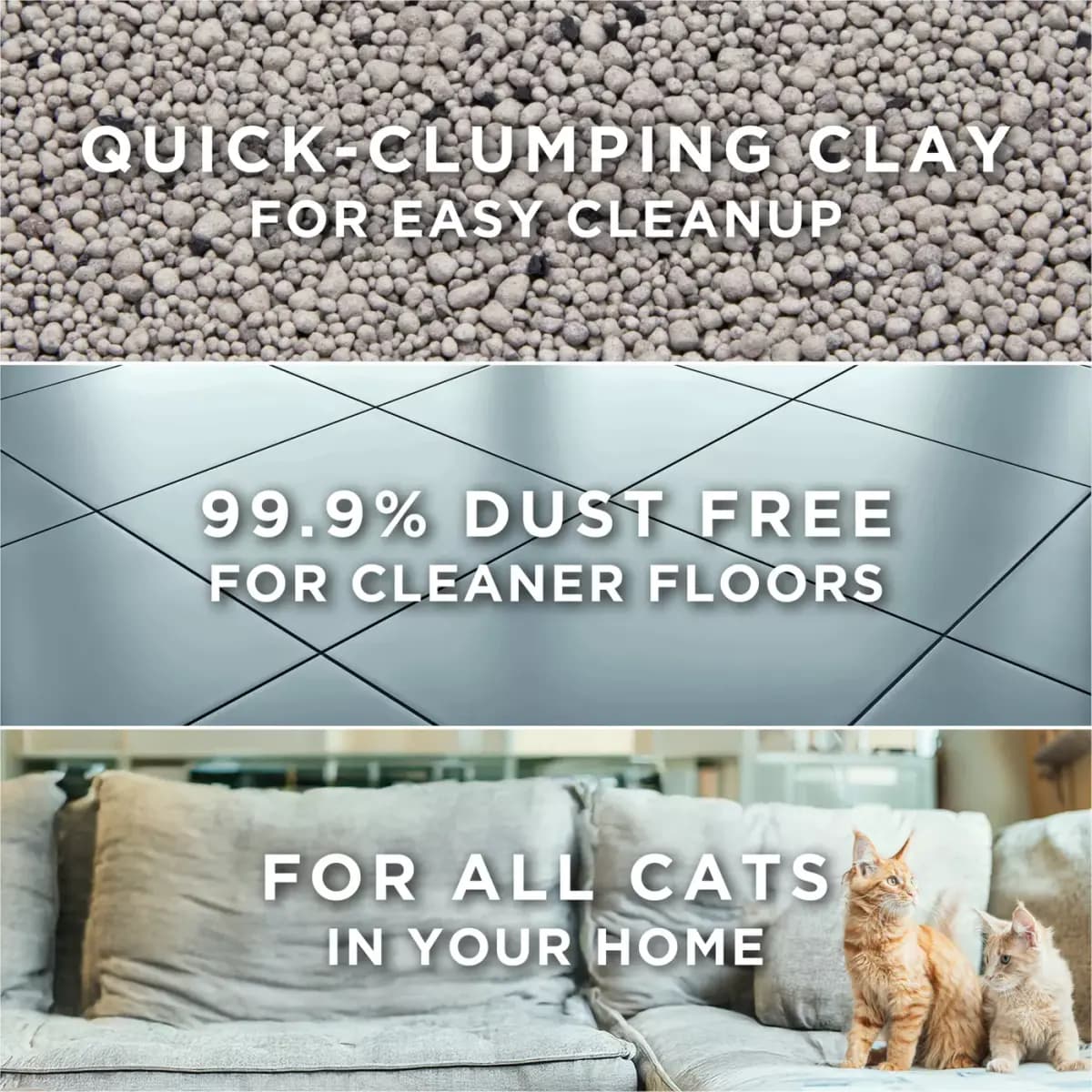 Purina® Tidy Cats® Free & Clean Natural Clumping Multi-Cat Clay Cat Litter - Unscented, Low Dust [Features Unscented cat litter provides long–lasti, Features Odor Control, Brand Pu