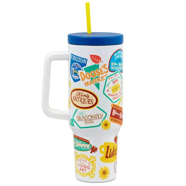 Gilmore Girls Stars Hollow Town Festivals Insulated Travel Cup, 40 oz. [Count 1, Care instructions Hand wash with a soft cloth., Item number 1PCL1082]
