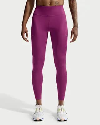 Nike Swift Women's High-Waisted 7/8 Running Leggings with Pockets True Berry [Body/Gusset lining: 75% polyester/25% spandex, Machine wash, XS (0–2)-XXL (20–22)]