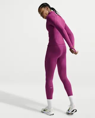 Nike Swift Women's High-Waisted 7/8 Running Leggings with Pockets True Berry [Body/Gusset lining: 75% polyester/25% spandex, Machine wash, XS (0–2)-XXL (20–22)]